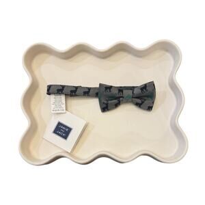 Janie and Jack Gray Elk Print Bow Tie 0-24M